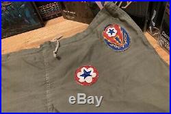 Vintage 40s WWII US Army Stencil E. T. O. Patch Training Bathing Suit Shorts Pants