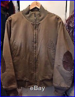 Vintage 40s WWII US Army Tanker 2nd Pattern Lined Elbow Patch Field Jacket Rare