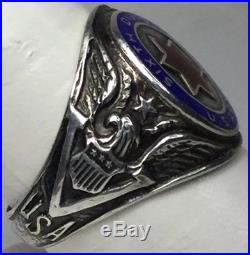 Vintage 6th Infantry Div. U. S. Army WW2 Sterling Pacific Theatre Ring (S61)