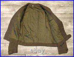 Vintage Army WW2 Ike Wool Field Coat Mens With Patches Size 36 L WWII 40s US