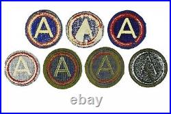 Vintage Authentic WWII US Army Mixed Field Army 52 Patch Collection -A