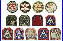 Vintage Authentic WWII US Army Mixed Field Army 52 Patch Collection -A
