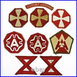 Vintage Authentic WWII US Army Mixed Field Army 52 Patch Collection -A