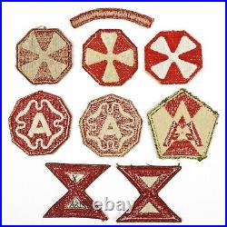 Vintage Authentic WWII US Army Mixed Field Army 52 Patch Collection -A