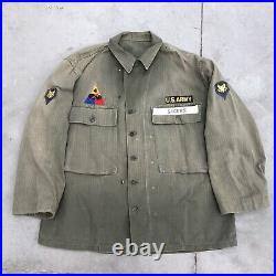 Vintage HBT jacket WW2 13 Star Buttons P41 M43 US Army Size 44 L / XL Patches