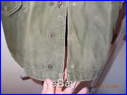 Vintage Men's 1940s WWII US Army M-43 Field Coat Jacket Regular Small With Patches