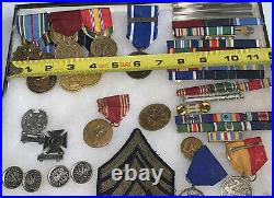 Vintage Military Lot Medals -Patches-Buttons -WW2-Vietnam-US-Army/Navy/READ