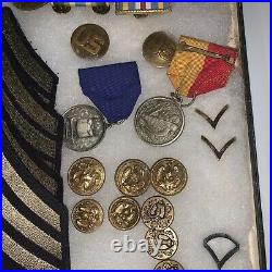 Vintage Military Lot Medals -Patches-Buttons -WW2-Vietnam-US-Army/Navy/READ