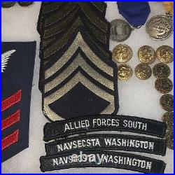 Vintage Military Lot Medals -Patches-Buttons -WW2-Vietnam-US-Army/Navy/READ