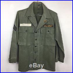 Vintage Original Korean Vietnam War WWII Us Army Combat Shirt Patches Button