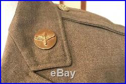 Vintage Original WWII US Army Air Corps Wool Dress Jacket With Patches Small