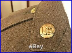 Vintage Original WWII US Army Air Corps Wool Dress Jacket With Patches Small