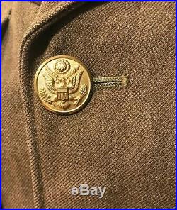 Vintage Original WWII US Army Air Corps Wool Dress Jacket With Patches Small