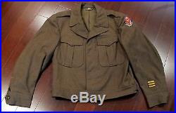 Vintage Original Ww2 Uniform Us Army Field Jacket Wool 36 S Patch Hq Etousa Co