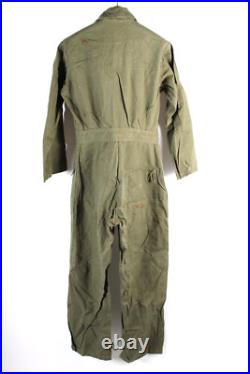 Vintage US Army 13 Star Herring Bone Twill Mechanic Coveralls Mens Size Medium