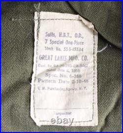 Vintage US Army 13 Star Herring Bone Twill Mechanic Coveralls Mens Size Medium
