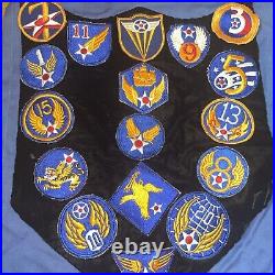 Vintage US Army Air Force Shine Of Patches Pennant Flag WW2