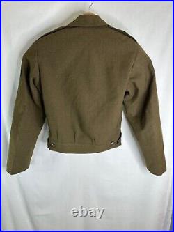 Vintage US Army WWII 1945 Jacket Field Wool Sz 34L Patches 101st Airborne Q8