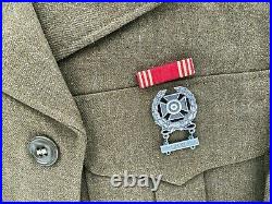 Vintage US Army WWII M-1949 Officers Ike Jacket with Patches and Medal 1949