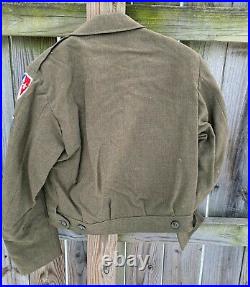 Vintage US Army WWII M-1949 Officers Ike Jacket with Patches and Medal 1949