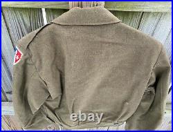 Vintage US Army WWII M-1949 Officers Ike Jacket with Patches and Medal 1949