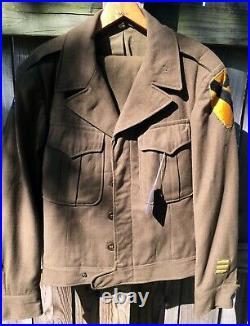 Vintage US Army WWII Officer's Wool Ike Jacket and Pants 1st Cavalry Patch 1944