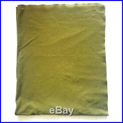 Vintage US Military Army Blanket Wool WWII D Day Brown Green With Name Tag 81X64
