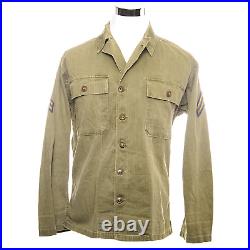 Vintage Us Army Utility Shirt 1940's Ww2 Corporal Patches