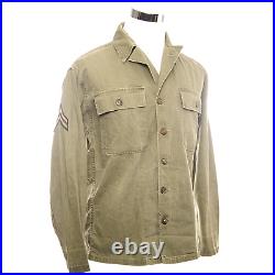 Vintage Us Army Utility Shirt 1940's Ww2 Corporal Patches