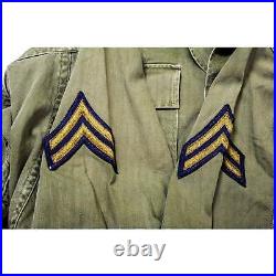 Vintage Us Army Utility Shirt 1940's Ww2 Corporal Patches