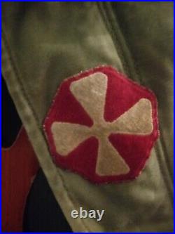 Vintage WORLD WAR II US Army Military M-1943 Field Jacket WWII with Patches