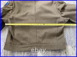 Vintage WW2 Style US Army Wool Cropped IKE Jacket Coat 50s WithPatches 42S MCM