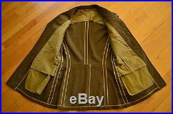 Vintage WWII Era Dated 1943 US Army CORPORAL Wool Coat Patches Ribbons Size 37 L