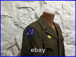 Vintage WWII US Army Air Force 33rd Infantry Sergant Ike Jacket SZ 36 Patches