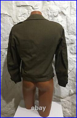 Vintage WWII US Army Air Force 33rd Infantry Sergant Ike Jacket SZ 36 Patches