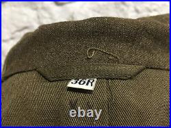 Vintage WWII US Army Air Force 33rd Infantry Sergant Ike Jacket SZ 36 Patches