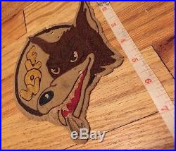 Vintage WWII US Army Air Force Wolf Jacket Patch. Hand Sewn 7 x 5 Inches Rare
