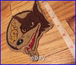Vintage WWII US Army Air Force Wolf Jacket Patch. Hand Sewn 7 x 5 Inches Rare