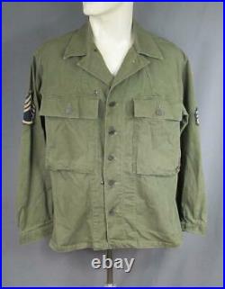 Vintage WWII US Army HBT Special Combat Jacket 28th Div. Keystone Patch 1940s