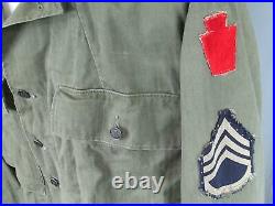 Vintage WWII US Army HBT Special Combat Jacket 28th Div. Keystone Patch 1940s