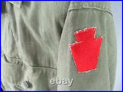 Vintage WWII US Army HBT Special Combat Jacket 28th Div. Keystone Patch 1940s
