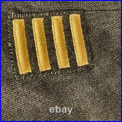 Vintage WWII US Army Issued OD Wool Ike Field Jacket Size 34S ETO Patch 4 Bars