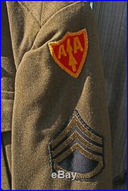 Vintage WWII US Army Military Wool Ike Jacket 36R With Pants 1946 With Patches