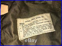 Vintage WWII US Army Wool M-1940s Field Jacket OD Military Patches