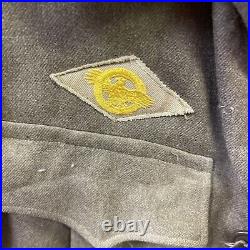 Vintage WWII US Army wool uniform patched T. D. M jacket 36r pants 32x31 tie