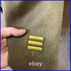 Vintage WWII US Army wool uniform patched T. D. M jacket 36r pants 32x31 tie