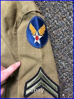 Vintage WWII US Military Wool Shirt Uniform Patches Army Air Forces