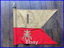 Vintage WWII/ Vietnam Era Guidon Unit Flag US Army Military With Pole Free Ship