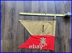 Vintage WWII/ Vietnam Era Guidon Unit Flag US Army Military With Pole Free Ship