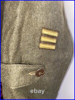 Vtg 1943 WWII Australian Made Eisenhower US ARMY jacket Ribbon Bar Patches Name
